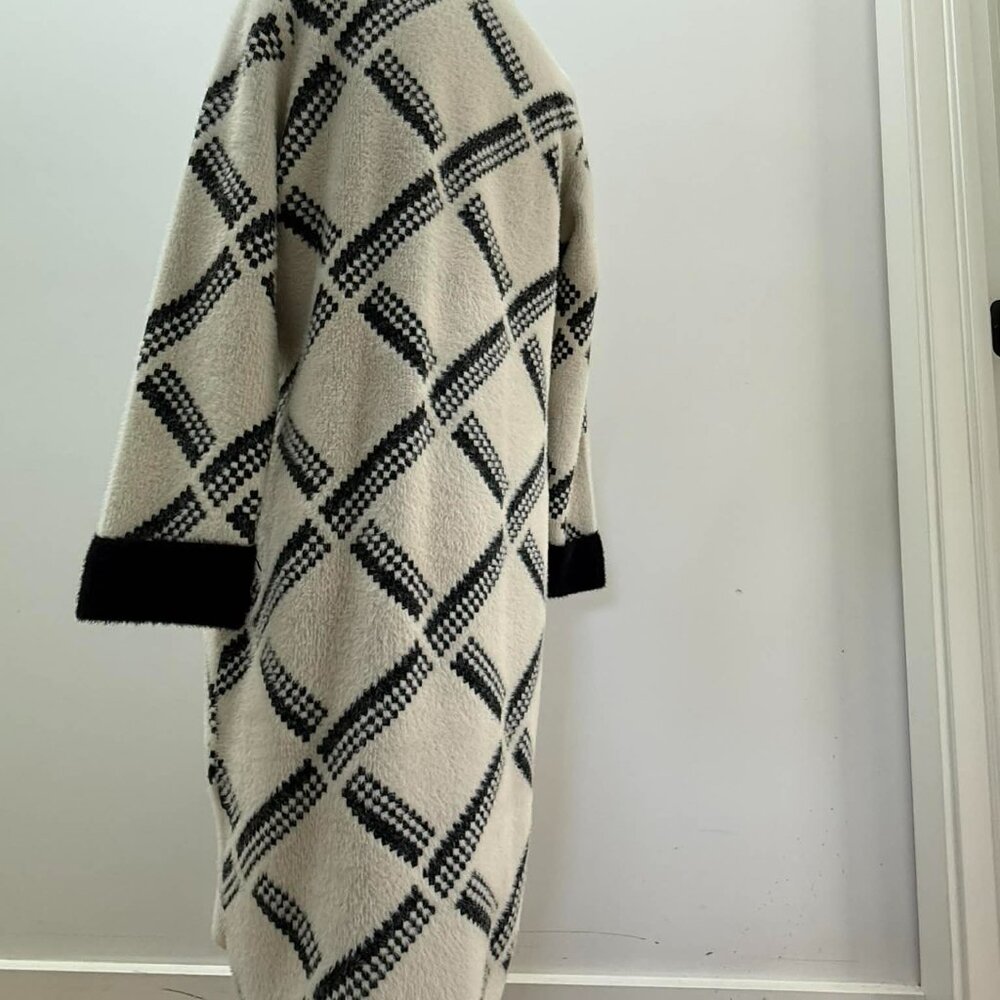 Joseph Ribkoff Checkered Jacket | Vanilla & Black | Style 223952 | Size S/P - Picture 6 of 15